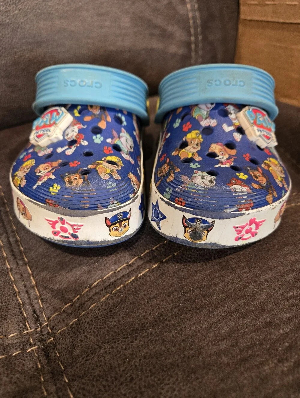 Paw Patrol Blue Kids Crocs with Light Blue Strap